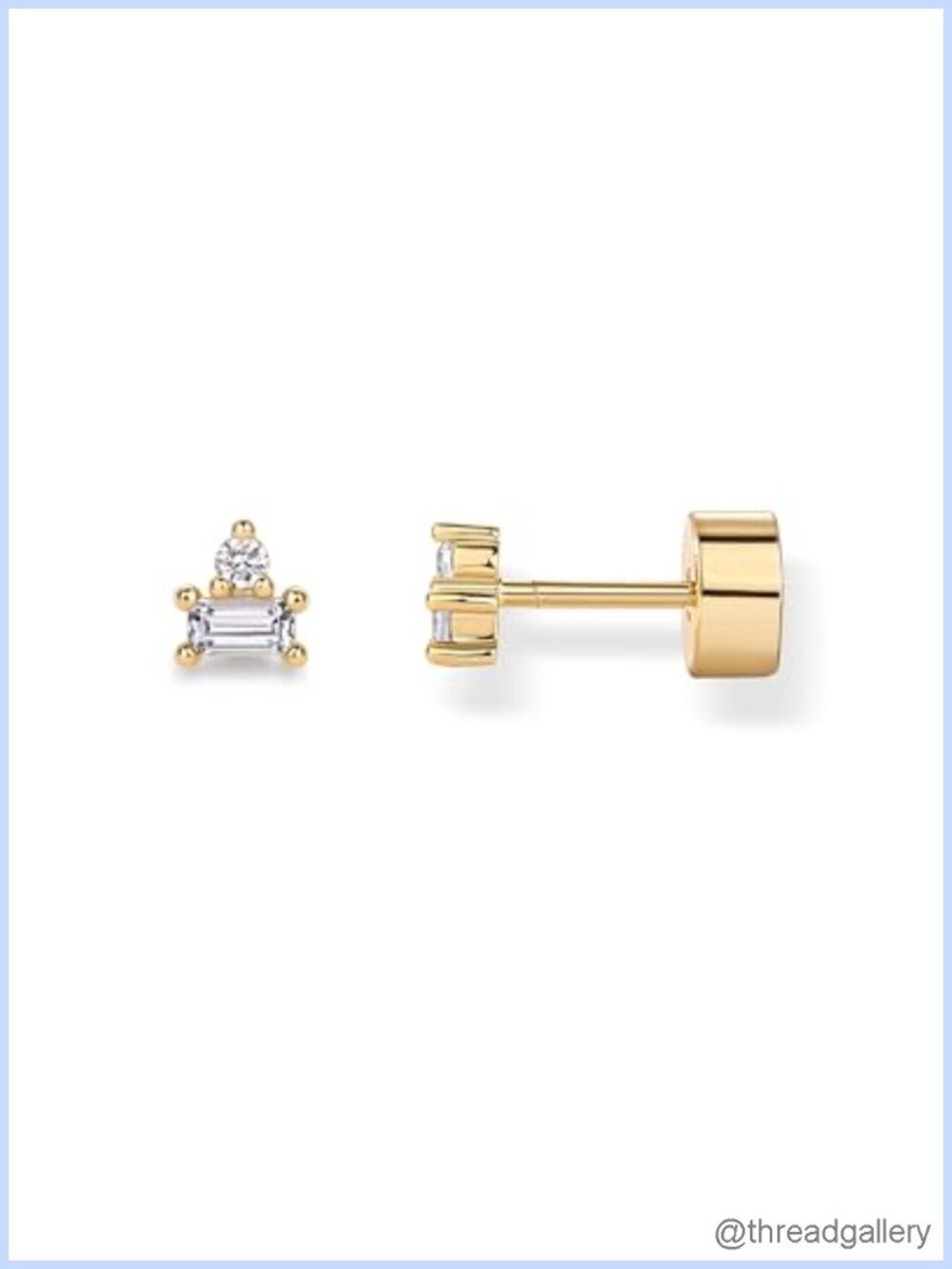 14K Gold Plated Dainty Birthstone Flatback Stud Earrings for Women